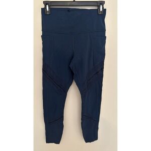 ATHLETA Up For Anything Mesh 7/8 Tight Teal Size Small